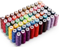 CiaraQ 250 Yards Par Bobine 100% Polyester Fils À Coudre Kit Haute Ténacité Broderie À La Main Motifs Teints Plusieurs Options De Couleurs