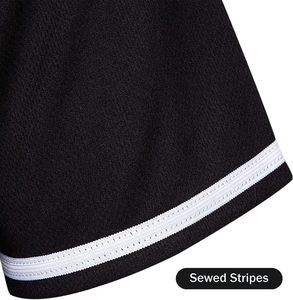 Kustom Jersey Baseball Pria kancing penuh Mesh bordir nama tim & angka tersedia dalam ukuran Hitam S-8XL - Product Image 4