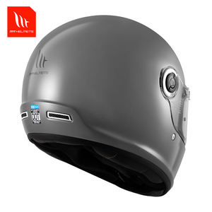 Casque intégral rétro unisexe MTHELMETS certifié ECE toutes saisons 6 aérations en ABS gris ciment pour la course urbaine et les cruisers – Nouveau - Product Image 5