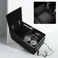 Organisateur de console centrale M4 avec support de téléphone à chargement sans fil et porte-gobelets pour voiture, minivan et camionnette