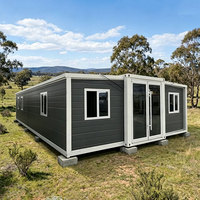 Maison conteneur portable et extensible de 40 pieds x 20 pieds, villa préfabriquée de luxe à 2 chambres, unité d'habitation complémentaire, maison mobile préfabriquée de 40 pieds