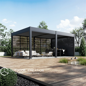 <span class=keywords><strong>Pergola</strong></span> bioclimatique motorisée en aluminium avec toit à lames orientables, conçue comme un gazebo de luxe pour l'extérieur, idéale pour les jardins. - Product Image 1