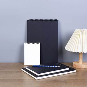 Cuaderno de Dibujo Personalizado con Espiral, Cubierta de Papel Kraft Negro, Tamaños B5/A5/A6/A3, Cuaderno Minimalista para Dibujar con Lápiz, Promocional - Product Image 2