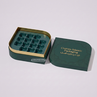 Caja de Regalo de Chocolate Premium Personalizada con Diseño de Hoja Estilo Dubái para Ramadán Kareem, con Inserto de EVA