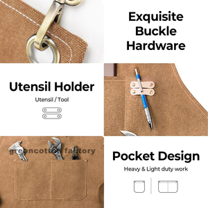 Tablier de cuisine en toile de <span class=keywords><strong>coton</strong></span> avec logo personnalisé, dos croisé pour homme, durable, résistant à l'huile, non décolorant, pour la cuisine à domicile, la pâtisserie - Product Image 3