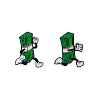 Bestseller transfrontalier : Broche de dessin animé, Briquet en forme de Coca et en forme de Dollar américain, Étui à cigarettes automatique, Badge mignon en alliage effet goutte d'huile Jinhua