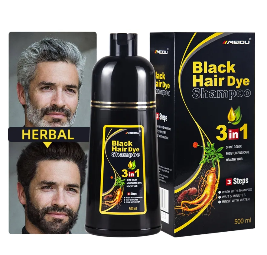 private label magic herbal hair color shampoo for men