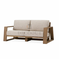 Decoout Personnalisé Minimalisme Style Patio Près De La Piscine Meubles En Bois Deux Places Canapé Utilisation Extérieure Solide Teck Causeuse