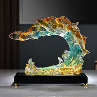 Enten-Koi-Wasserskulptur aus Epoxidharz, die Reichtum anzieht, Kunstvolle Volkskunst-Skulptur, Figuren für Wohnzimmer, Weinschrank, Zuhause und Geschäft