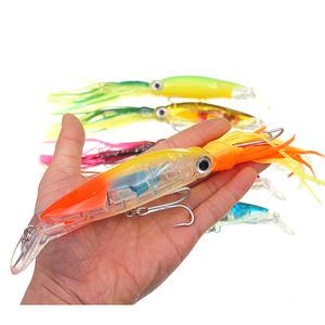 Vente en gros de leurres souples artificiels pour la pêche au calamar et au poulpe, 14 cm, 40 g, réalistes, pour eau salée, avec hameçon triple, pour la pêche à la traîne et au jigging - Product Image 5