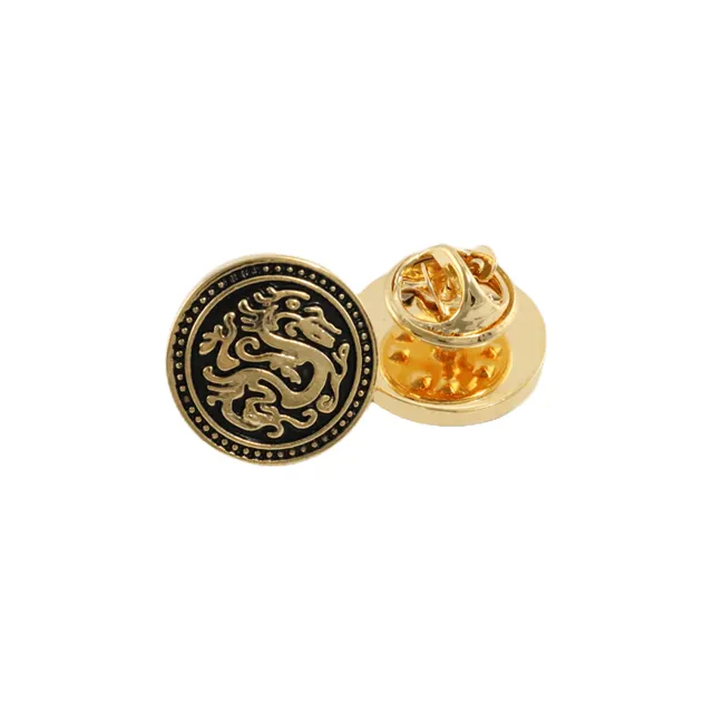 Nieuwe Aangepaste Logo Pins Hoed Badges China Broche Dragon Broche Revers Goud Email Pinnen Voor Pak Mannen