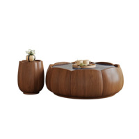 Table basse en marbre de luxe, mobilier de salon design moderne et minimaliste, table basse en bois massif