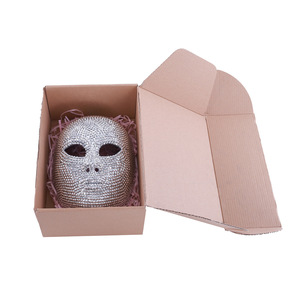 Máscara de calavera con diamantes de imitación para Halloween, con relleno rosa en caja de cartón, para decoración de fiestas - Product Image 5