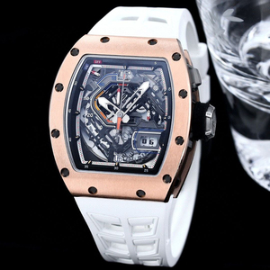 Reloj mecánico de alta gama para hombre, correa de caucho blanca ultrafina, elegante reloj deportivo 30-01 - Product Image 6
