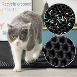 Tapete para Mascotas de Doble Capa de Material de Goma con Patrón Sólido, Más Vendido, con Asas para Control de la Arena de Gatos y Entrenamiento del Comportamiento - Product Image 2