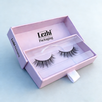 Boîtes à cils en carton magnétique rose personnalisées pour marque privée, emballages vides pour faux cils avec logo