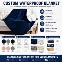 Couverture imperméable en flanelle Sherpa, personnalisable, anti-fuite, pour lit et canapé, fournie directement par l'usine