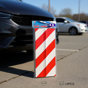 MNJ Car Bumper Protector Strips 12Pcs Red White Stripe Parking Protection - Product Image 2