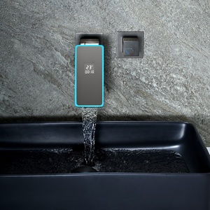 Sáng Tạo Trong Tường 2 Lỗ 180 Độ Xoay Lưu Vực Vòi Nước Tất Cả Các Đồng <span class=keywords><strong>LED</strong></span> Hiển Thị Kỹ Thuật Số Giấu Thác Mixer Vòi Nước - Product Image 4