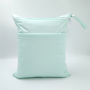 Seyahat için çift cep ıslak çanta depolama bezi Bikini 30x36 CM düz renk Polyester yıkanabilir su geçirmez bezi islak kuru çanta - Product Image 5