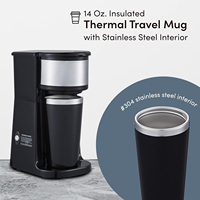 Machine à café filtre automatique pour hôtel, 4-6 tasses, 0,42 L, 800 W, couleur noire
