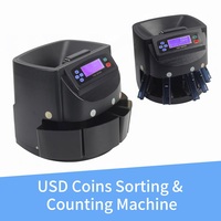 Machine à compter les pièces de monnaie USD professionnelle Xindabill XD-9005, trieuse automatique de pièces de monnaie, équipement d'emballage/rouleau, bac, tube et écran LCD