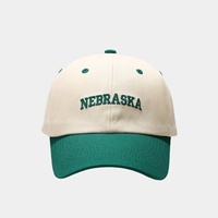 Gorra de Béisbol de Mezclilla Estilo Americano con Diseño de Letras Bicolor, Bordado 3D, Hebilla Metálica, Unisex, Visera de Pico de Pato, Estilo Urbano Hip-hop