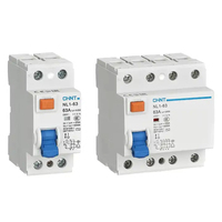 Interrupteur différentiel CHNT de marque originale Chint NL1-63 2P 4P 25A 40A 63A 30mA 100mA 300mA 6kA 10kA RCCB RCD avec certification CE