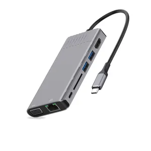 Premium 8 in 1 USB Hub USB Type C Hub 3 0 Multi Function Adapter for book Pro Computer Air PC Aluminum