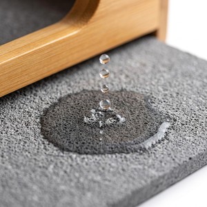 Égouttoir à vaisselle instantanément séchant en bambou avec tapis en <span class=keywords><strong>terre</strong></span> de diatomée, organisateur de couvercles à 6 compartiments pour rangement sanitaire de cuisine - Product Image 4