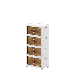Plastic Storage Bins Folding Storage Box Stackable Storage Bins with Wheels White Dorm Room Essentials Double Door File Cabinet