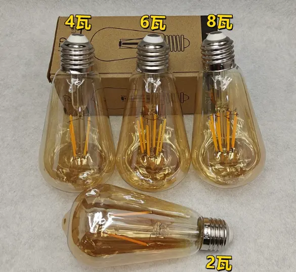 Edison vintage LED ışık ampul T30 amber cam E26 baz H şekli filament sıcak beyaz amber cam fenerler için