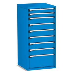 Fami Master Key Comfort <b>Drawer</b> Cabinet 9 <b>Drawers</b> 714x726x1500 Mm Green Ral6011 <b>Tool</b> Storage - Product Image 2