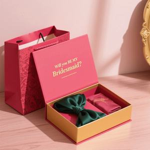 Custom logo Magnet Rose Gold <b>Bridesmaid</b> <b>Proposal</b> Box Rigid Cardboard Luxury Wedding <b>Bridesmaids</b> Handbag Magnetic Gift <b>Boxes</b> - Product Image 2