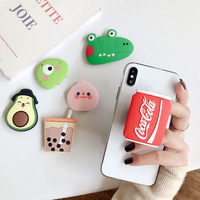 Accessoires de téléphone portable personnalisés support de téléphone portable en silicone de dessin animé mignon support de téléphone portable pliable