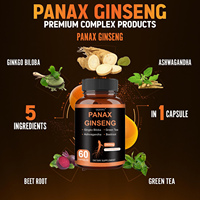 Capsules de ginseng Panax haute puissance 2800 mg par portion, stimulant naturel de l'énergie et amélioration de la densité osseuse, soutien adaptogène pour adultes
