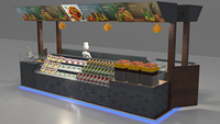 Artworld présente un kiosque de fruits frais personnalisé au détail, conception de stand de jus de fruits pour le centre commercial