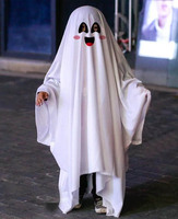 Costume de performance en polyester d'horreur Halloween transfrontalier Cosplay Party White Ghost Masquerade Cape adulte unisexe