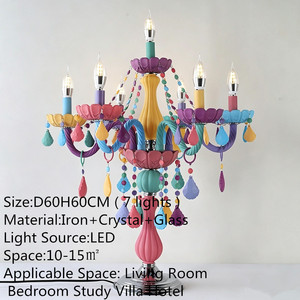 Luminária de Mesa de Cristal Multicolorida de Luxo Europeu com 7 Luzes para Sala de Estar, Quarto Infantil, Villa, Lobby de Hotel, Decoração de Casamento - Product Image 6