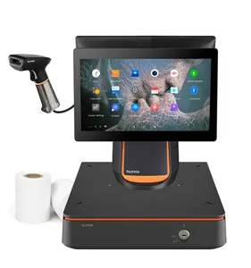 Dual-Pos-System Touchscreen quadratische Registrier kasse 64 4G Android 9.0 Zum Verkauf Restaurant