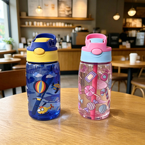 Borraccia Sportiva Mini da 500ml per Bambini con Cannuccia e Coperchio Portatile per Campeggio Quotidiano e Ciclismo, Confezionata in Cartoni - Product Image 4