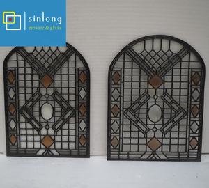 الديكور تيفاني الزجاج لوحة باب مشغول حديد إدراج - Product Image 5