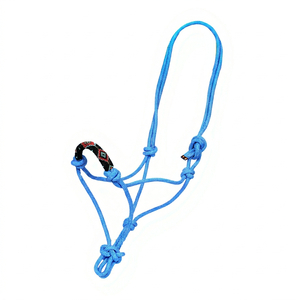 Cabestro de cuerda ajustable personalizado para caballo con correa de nariz, cuerda de entrenamiento, cabestro con nudos, equipo de equitación trenzado suave - Product Image 1
