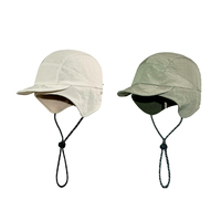 Casquette de sport d'hiver coupe-vent avec protection auditive, visière souple, pour randonnée, cyclisme, pliable, avec cache-oreilles, en polaire thermique, pour le camping