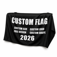 Drapeau mural promotionnel grand format, durable, extérieur, personnalisé avec logo, double face, 3x5, en polyester imperméable
