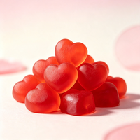 Halal rode hartvormige gummy snoepjes met fruit smaak, bulk verpakking voor Valentijnsdag, bruiloften, feesten, aangepaste private label.