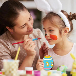 Easter Decorative Classic Woodblock Pendant Children's <b>Party</b> DIY Wooden Egg One-Piece Custom 7*9CM - Product Image 4