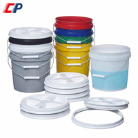 Ember penyimpanan plastik bebas BPA 5 galon dengan tutup segel Gamma yang mudah dibuka untuk makanan hewan peliharaan dan barang kering