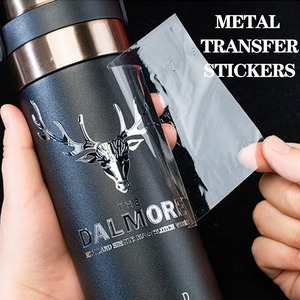 מדבקות הדפסה בהעברה UV DTF ממתכת זהב וכסף עם לוגו בהתאמה אישית, עמידות במים, באיכות גבוהה ועמידות לאורך זמן. - Product Image 4