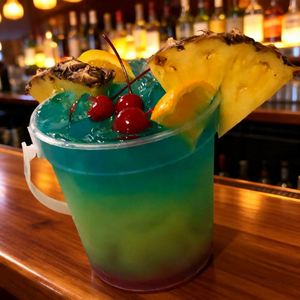32oz Reusable Plastic <b>Rum</b> Bucket Cup for Modern Cocktail Parties - Digital Printed - Product Image 1
